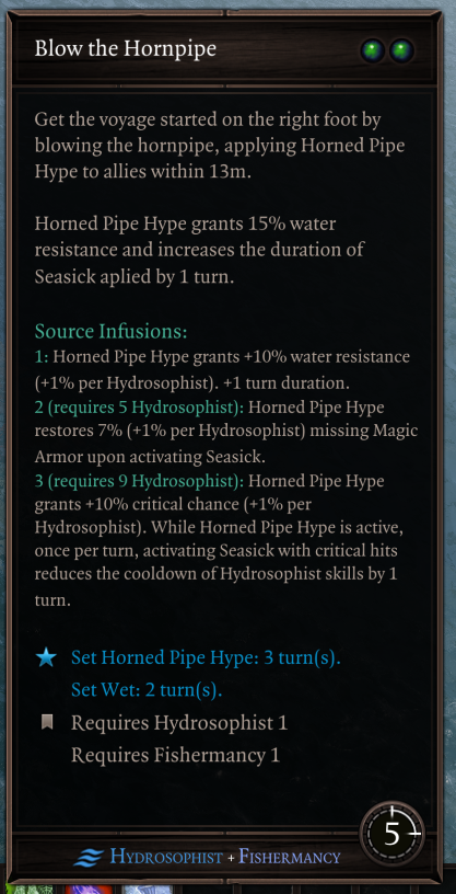 Blow the Hornpipe tooltip in EE.