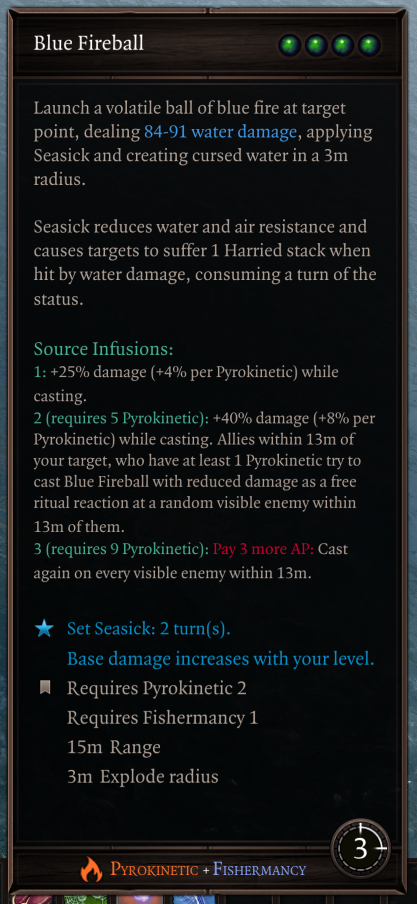 Blue Fireball tooltip in EE.