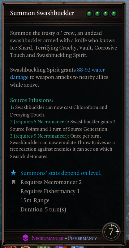 Summon Swashbuckler tooltip in EE.